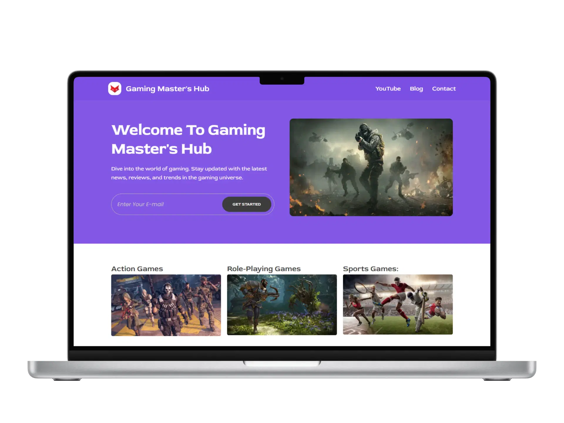 Gaming Master Hub mockup